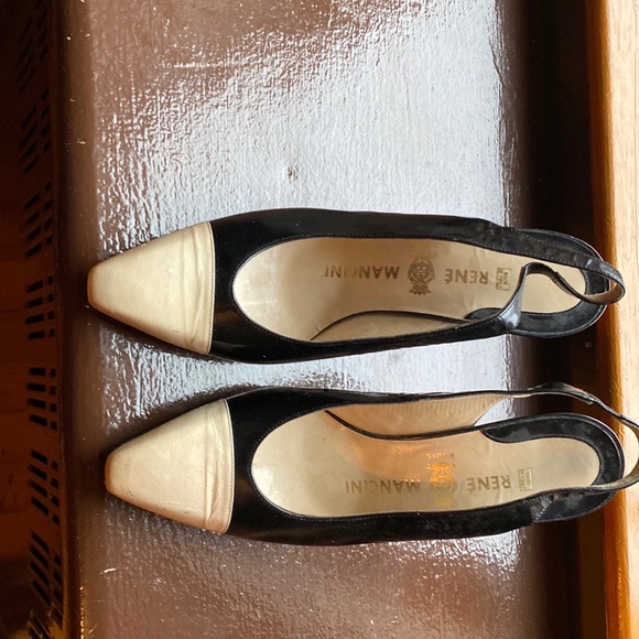 Renee Mancini Sling back black patent and bone size 71/2 - Picture 6 of 6